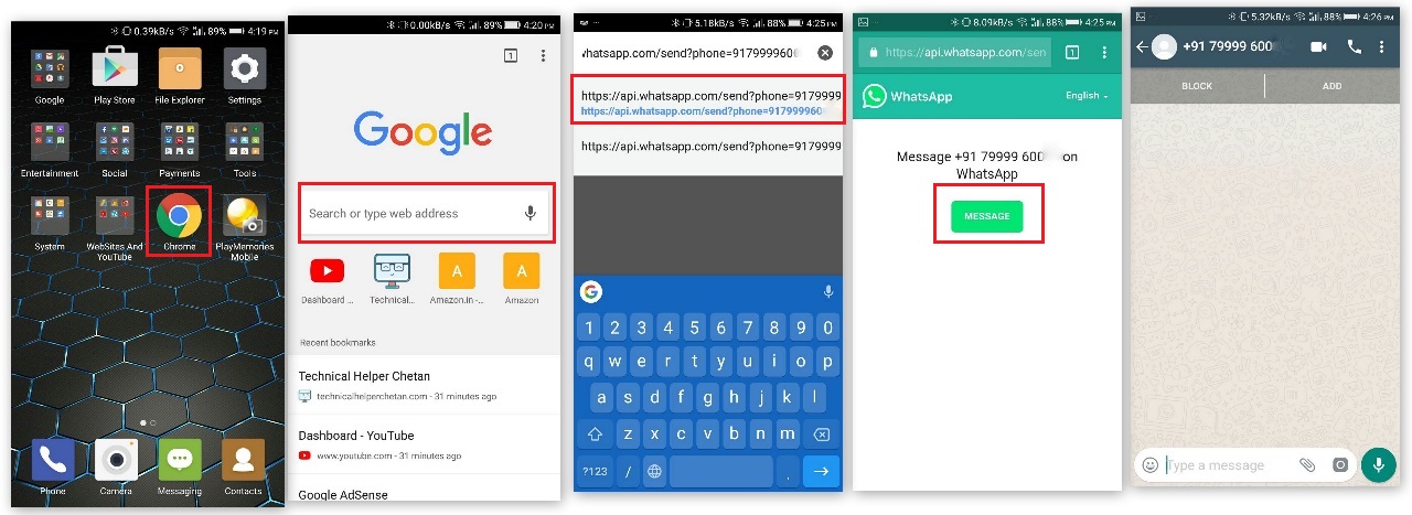 send WhatsApp Message without saving contact number